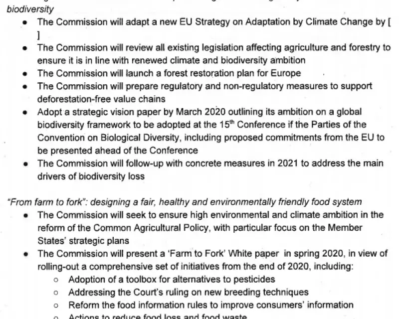 PAN Europe’s reaction to leaked draft EU Green Deal